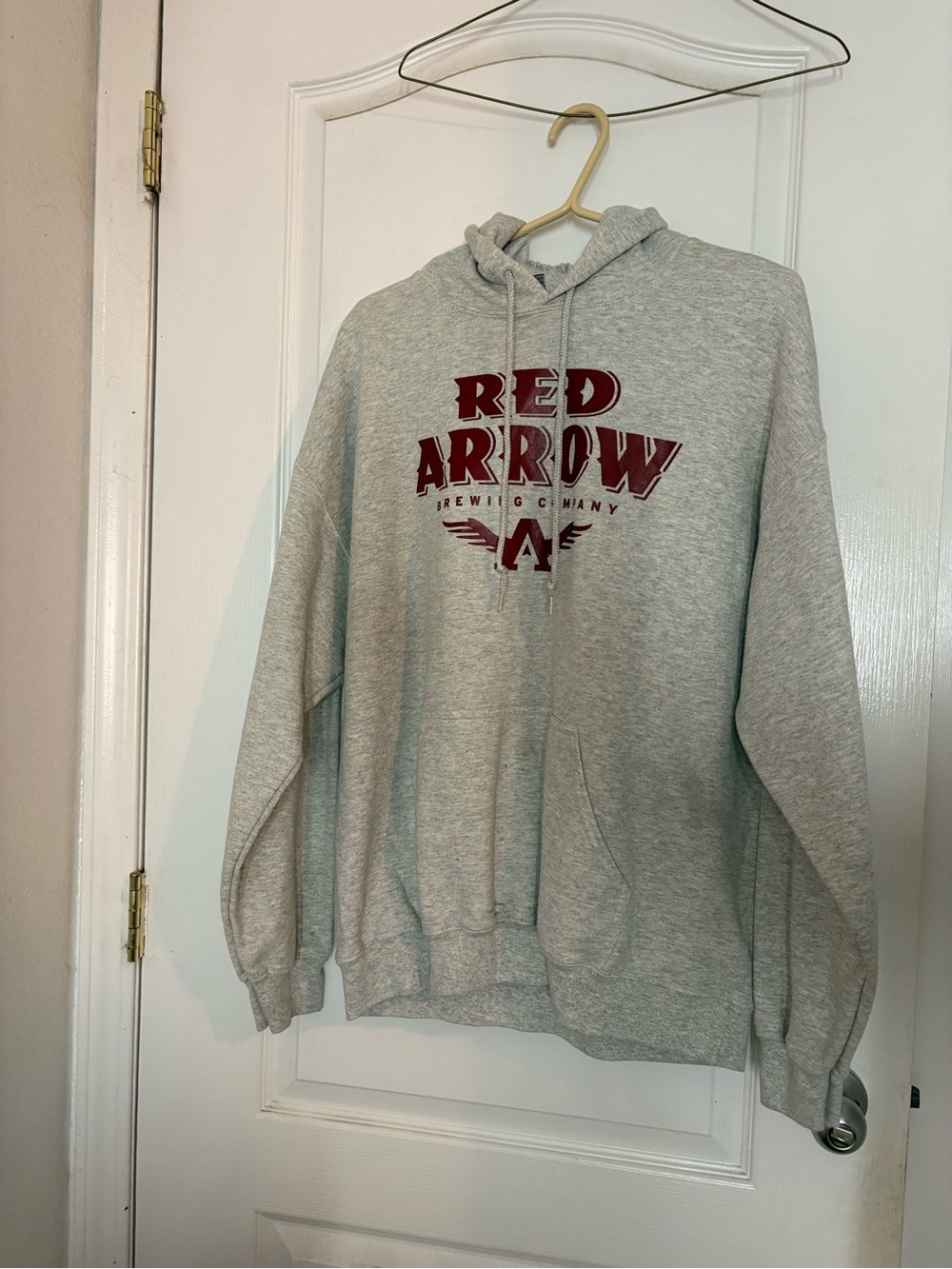 Gildan Gray Hoodie with Red 'Red Arrow' Logo